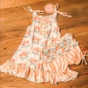 Sweet Honey 18m gown w blooms, NWT